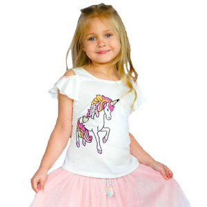 NEW Baby Sara Unicorn  Girls Top 12m 18m 24m‎ 3t 5